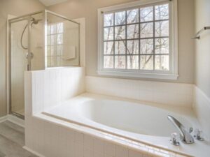 Fresh and newly finished bathtub remodel for a returning customer